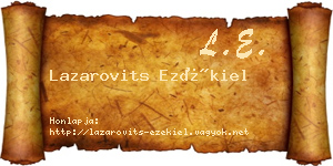 Lazarovits Ezékiel névjegykártya